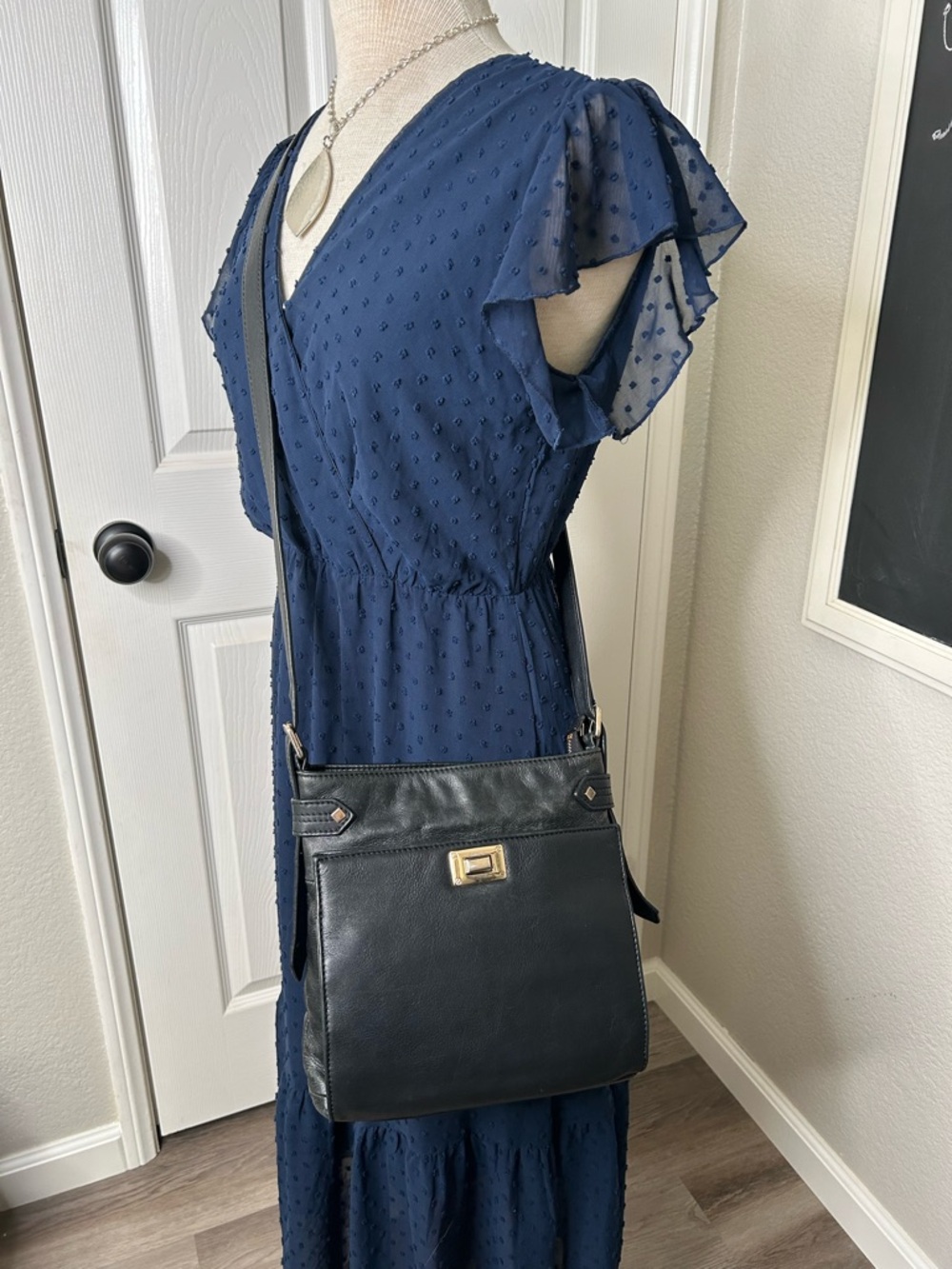 Rachel by Rachel Roy Black Leather crossbody